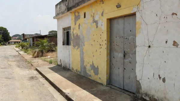 Fachada de produtora eleitoral em Porto Velho com marcas de atentado a tiros