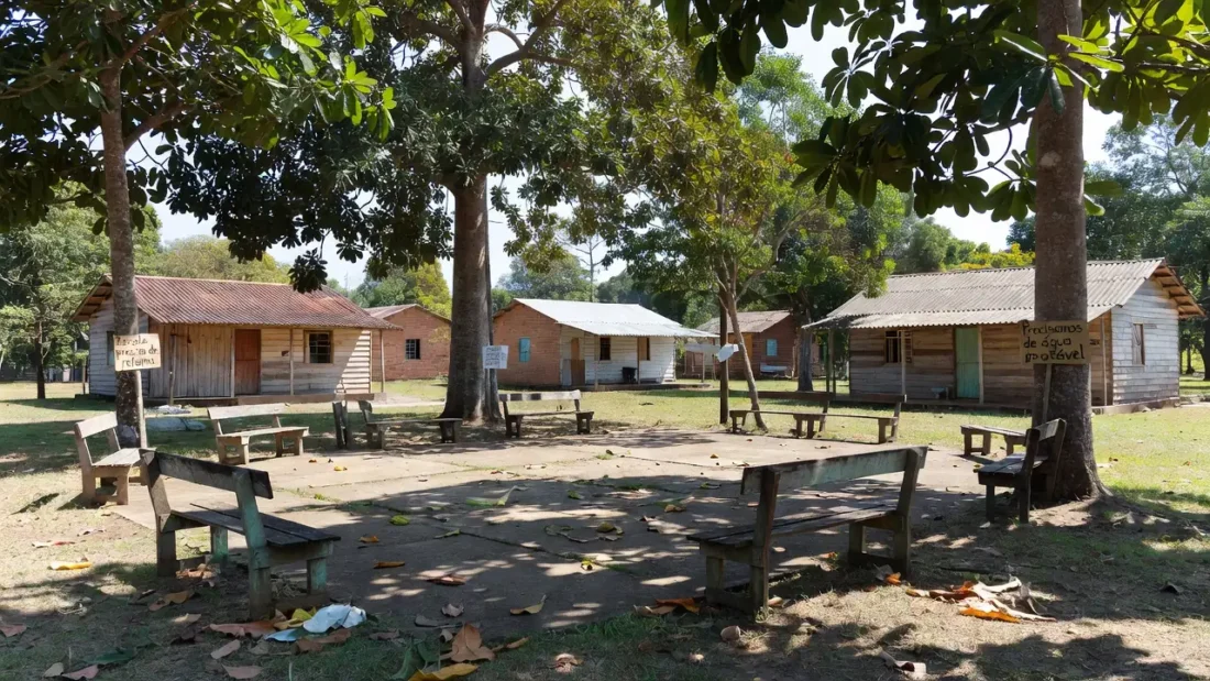 Praça em Seringueiras, Rondônia, representando demandas comunitárias
