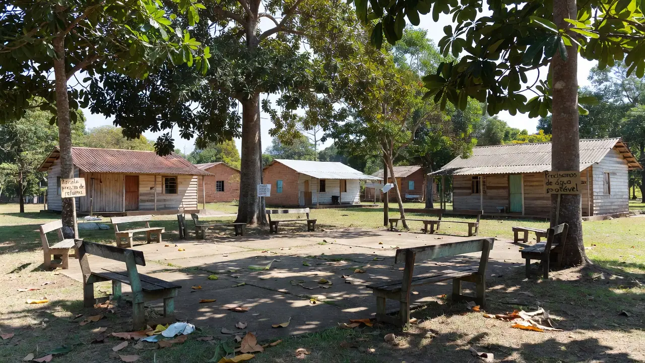Praça em Seringueiras, Rondônia, representando demandas comunitárias