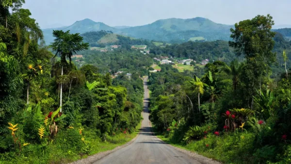 Estrada em Rondônia ligando municípios da região amazônica