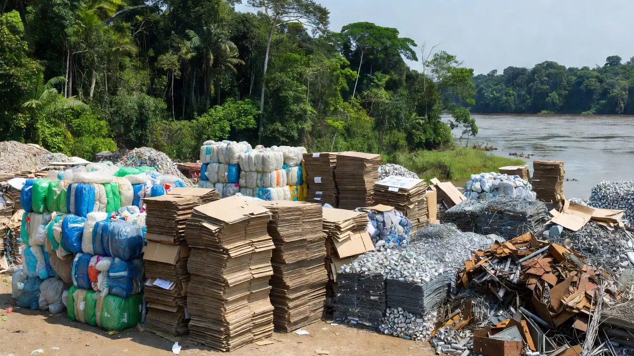 Materiais recicláveis em evento sobre reciclagem e inclusão em Porto Velho