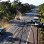Acidentes de trânsito em Vilhena com veículos danificados na estrada
