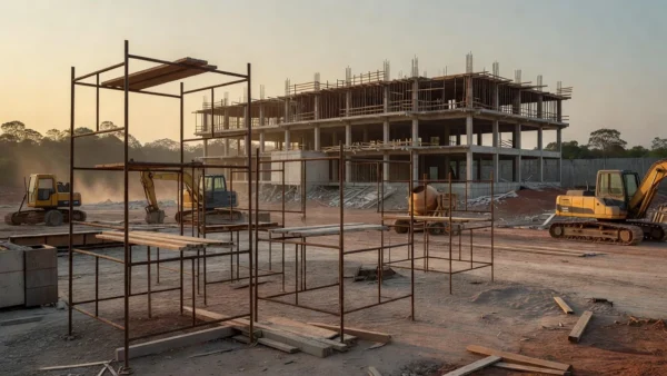Canteiro de obras vazio em Cacoal após morte do construtor Sinclair Francisco Silva