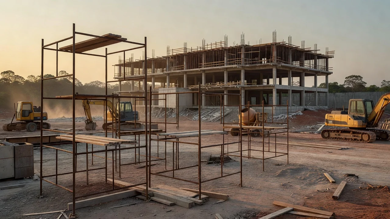 Canteiro de obras vazio em Cacoal após morte do construtor Sinclair Francisco Silva