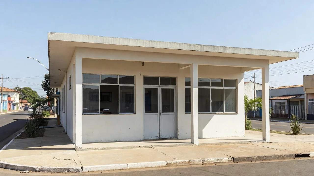 Fachada de farmácia municipal em Vilhena, Rondônia, após boletim de ocorrência.