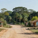 Rua vazia no interior de Rondônia representando agenda de campanha