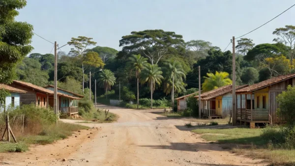 Rua vazia no interior de Rondônia representando agenda de campanha