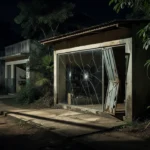 Loja comercial em Cerejeiras com vitrine danificada por furto