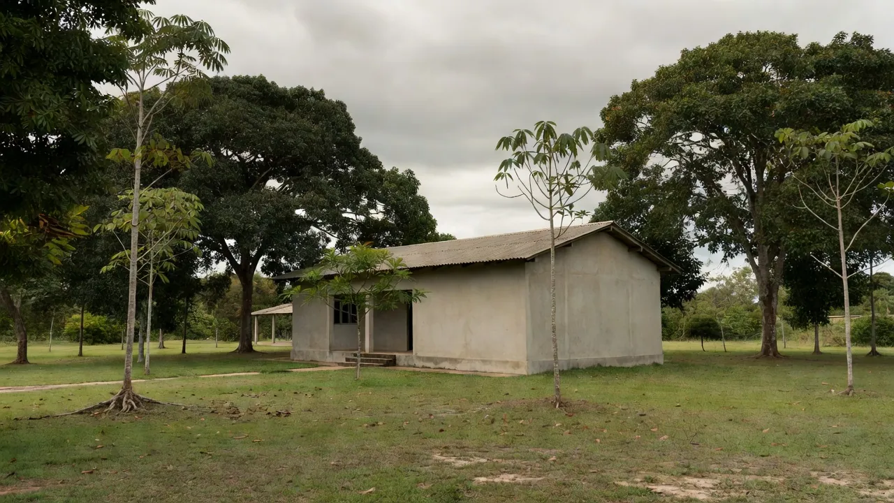 Fachada de fórum de justiça em Pimenta Bueno, Rondônia