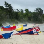 Barracas derrubadas por vendaval no Festival de Praia de Pimenteiras do Oeste
