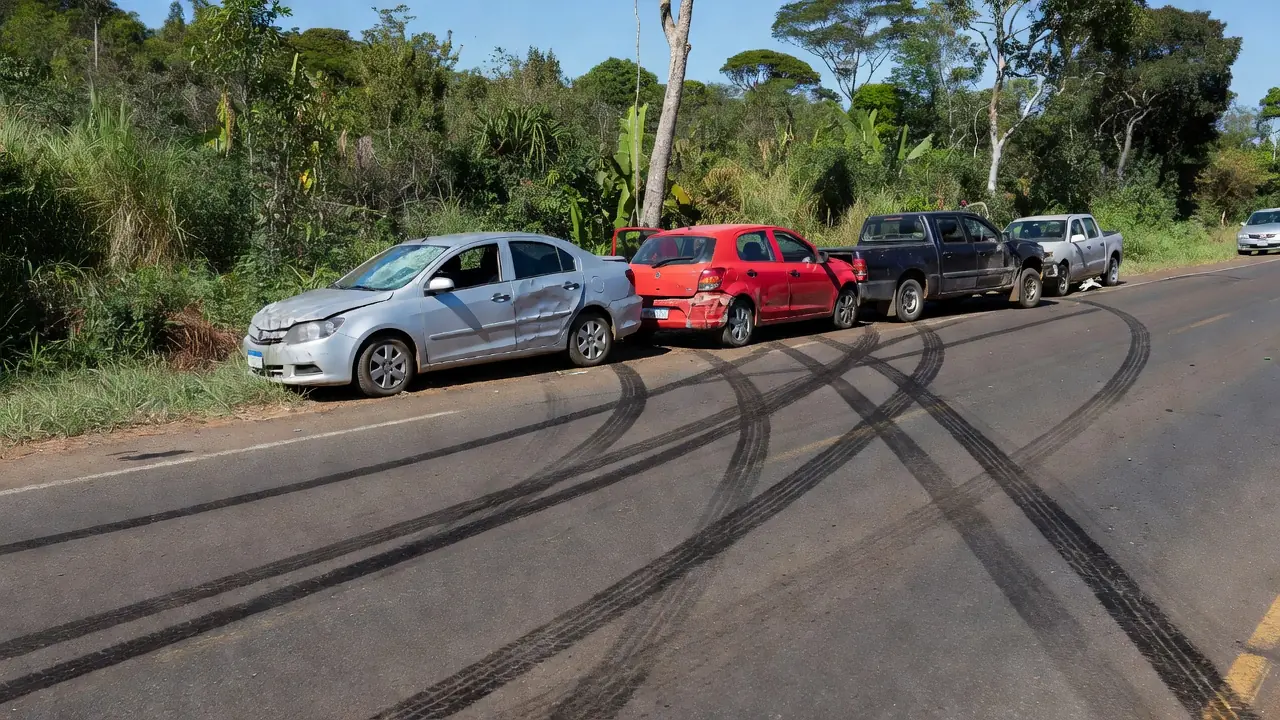 Durante o trajeto pela via, o adolescente perdeu o controle do Opala e colidiu violentamente contra a traseira de um Chevrolet Onix