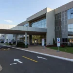 Fachada de hospital de urgência e emergência no Brasil