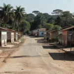 Rua em cidade do Cone Sul de Rondônia sob luz natural do dia