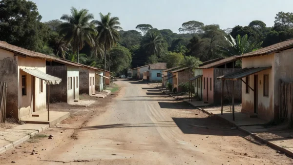 Rua em cidade do Cone Sul de Rondônia sob luz natural do dia