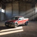Fiat Strada recuperada pela Polícia Civil em galpão de Porto Velho