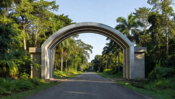 Portal da Amazônia em Vilhena com iluminação LED instalada pela Semes