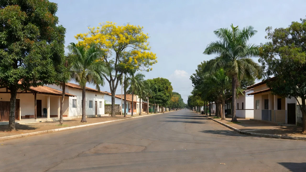 Vista da avenida principal em Vilhena, Rondônia, representando o Cone Sul