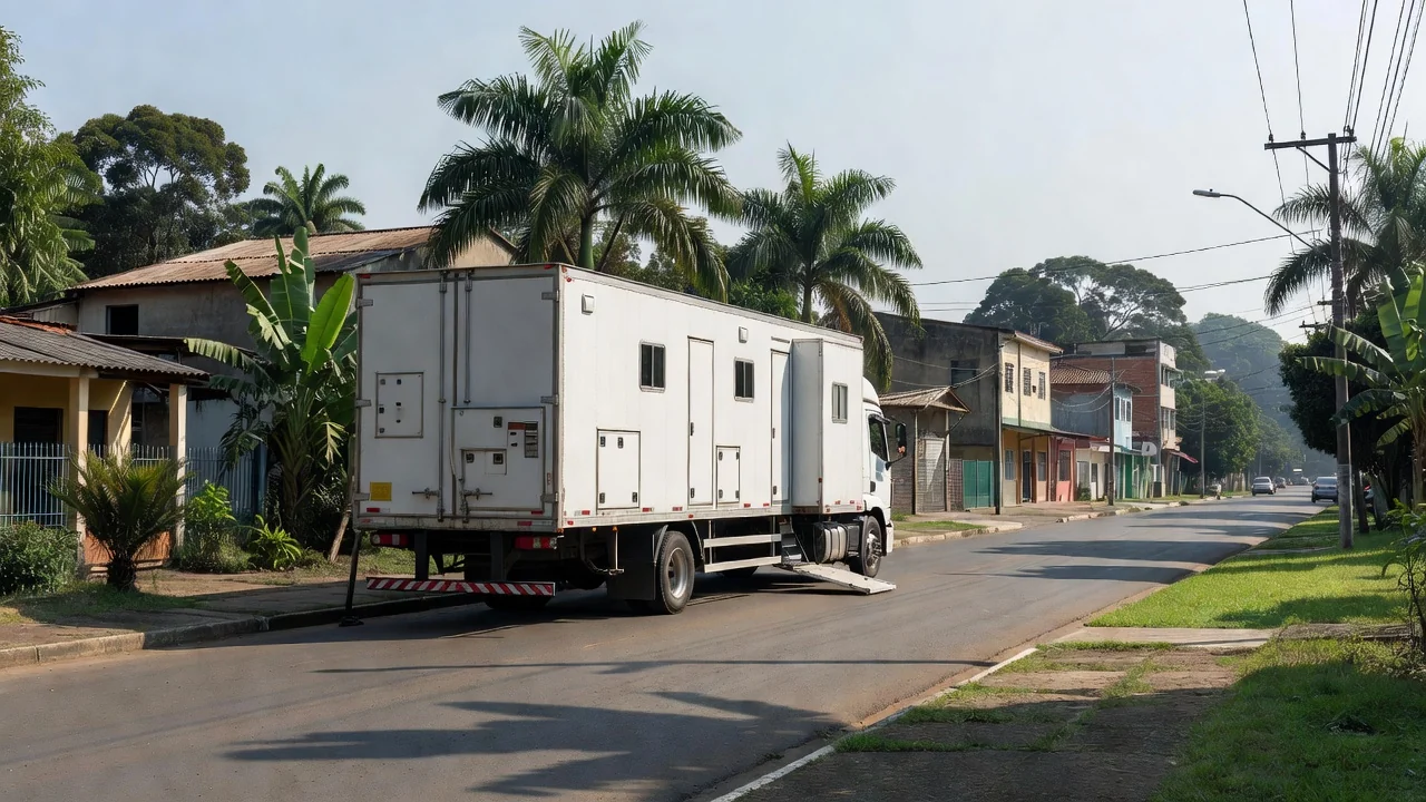 Carreta de exames do Ministério da Saúde em Vilhena, Rondônia