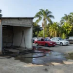 Lava-jato na Avenida Paraná em Vilhena, local de tiroteio