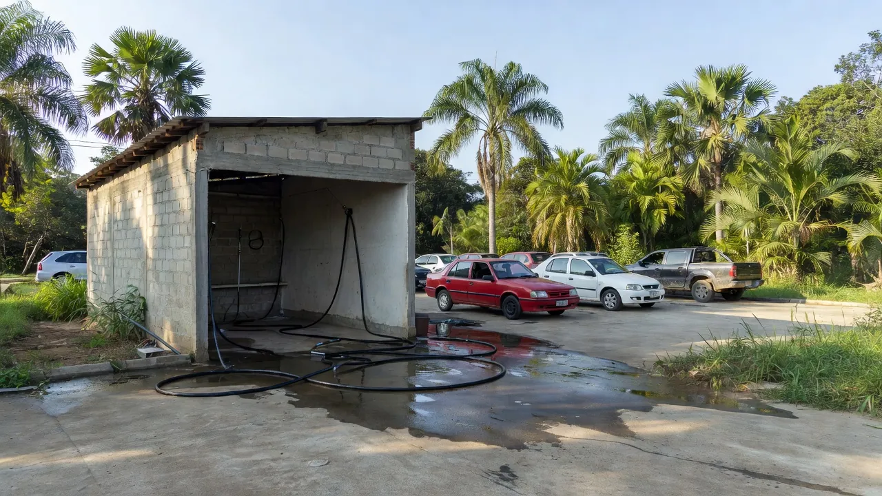 Lava-jato na Avenida Paraná em Vilhena, local de tiroteio