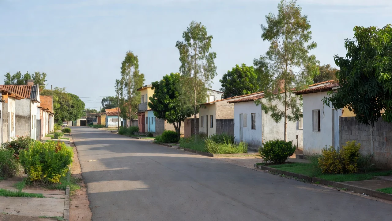 Bairro 5º BEC com ruas residenciais durante resgate de mulher desaparecida
