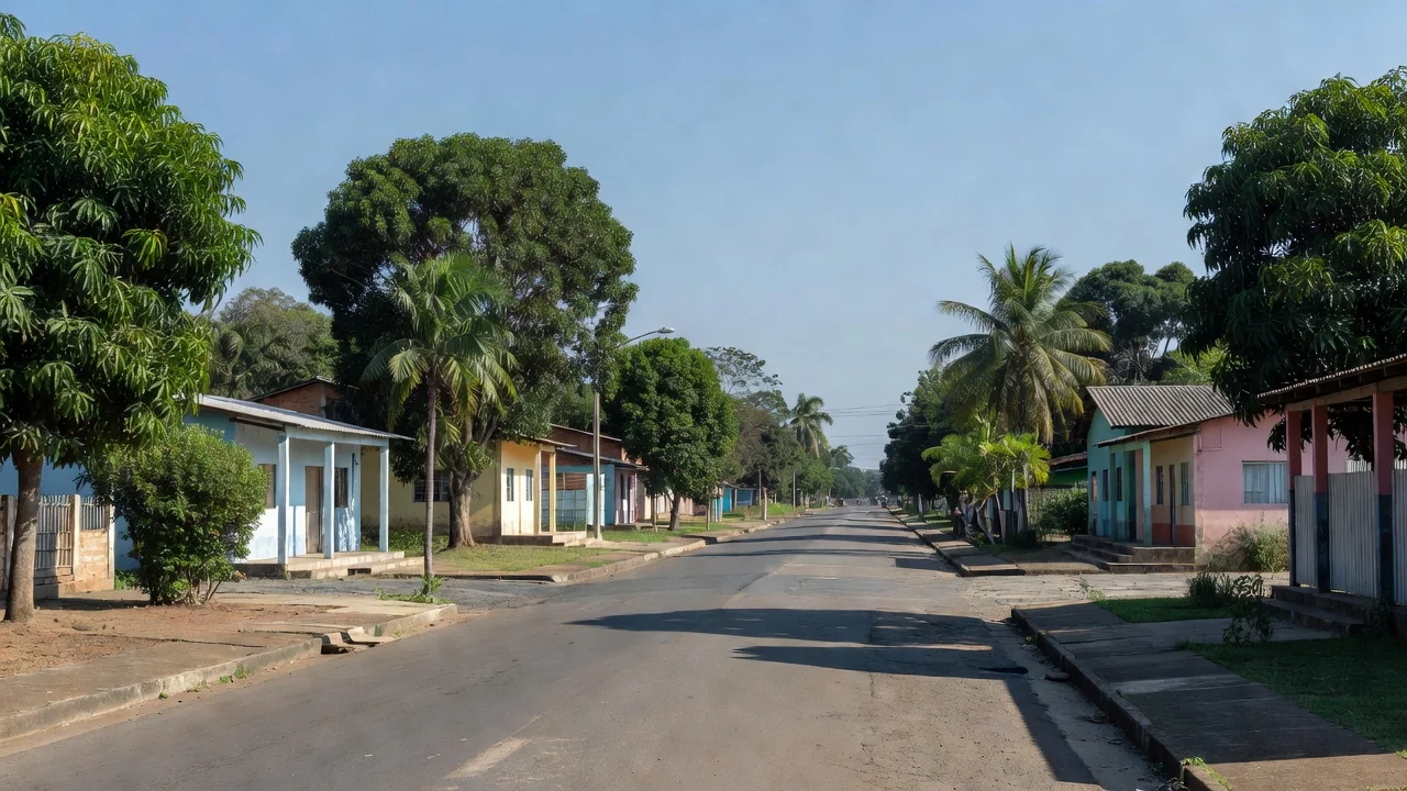 Vista da cidade de Colorado do Oeste, Rondônia, local do caso