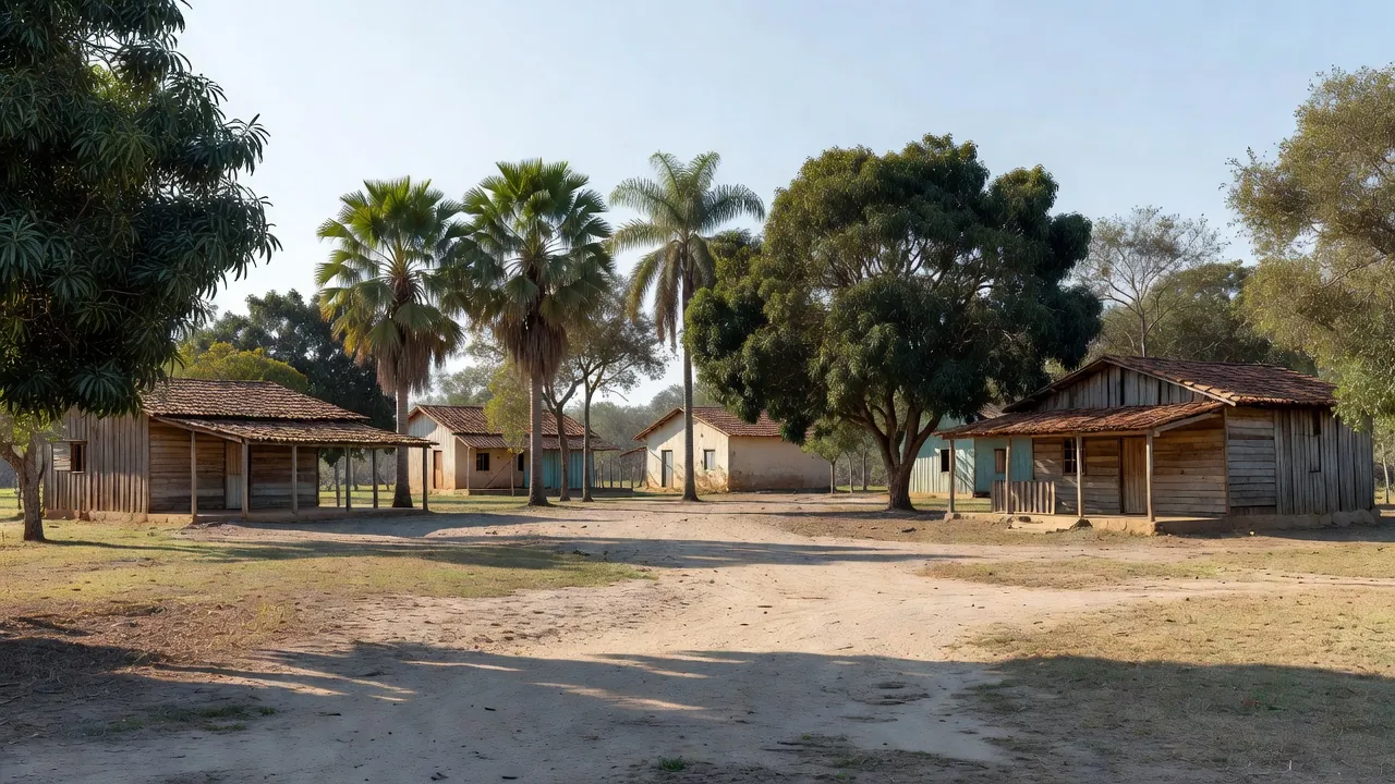 Praça pública em Pimenteiras do Oeste, Rondônia, durante discussão sobre investimentos no Cone Sul