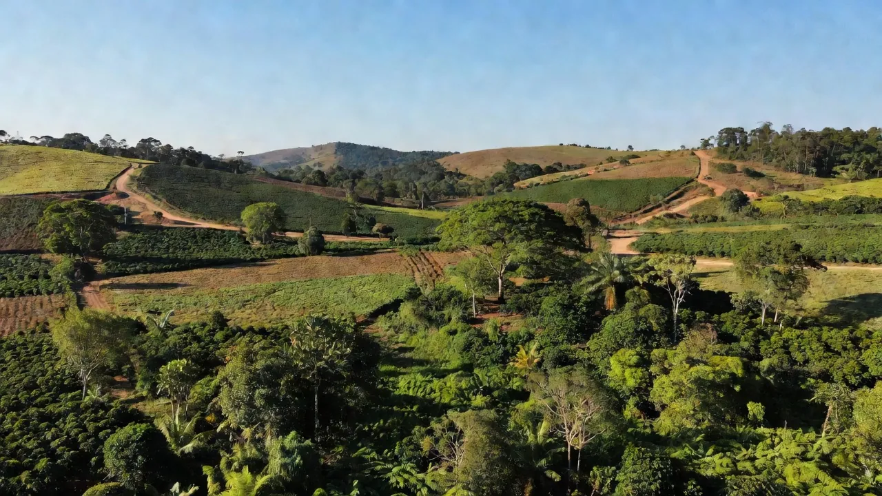 Paisagem rural do Cone Sul de Rondônia com campos e vegetação