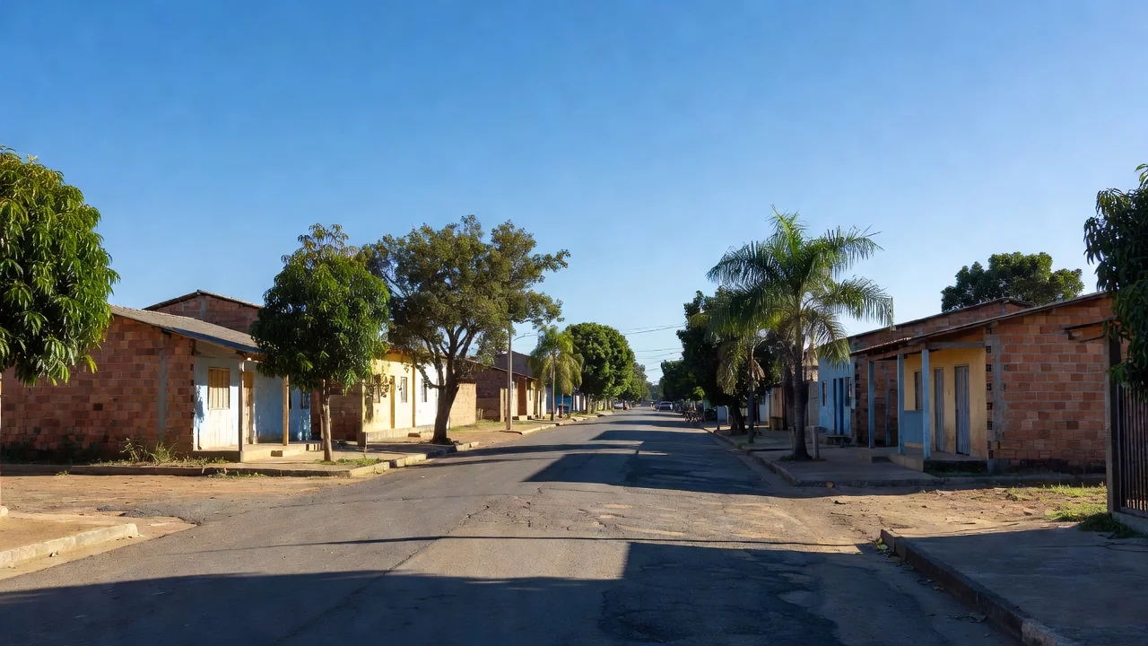 Rua principal de Vilhena, Rondônia, sob luz natural do dia