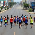 Avenida Capitão de Castro em Vilhena durante a Sicoob Corrida com atletas