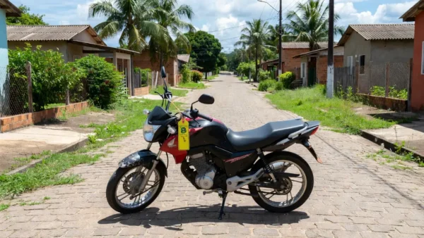 Motocicleta apreendida pela PM em Vilhena após manobras perigosas