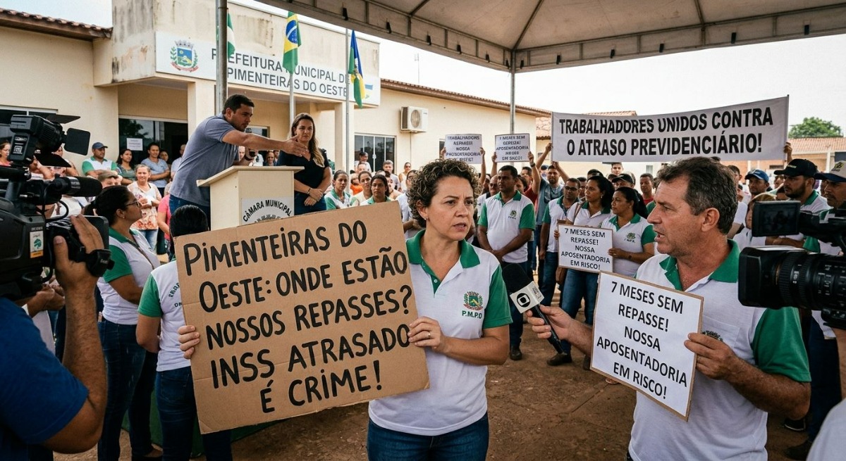 Fachada da Prefeitura de Pimenteiras do Oeste em luz natural do dia